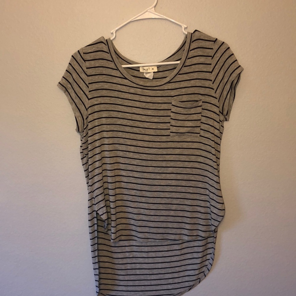 Black and grey stripped T-shirt